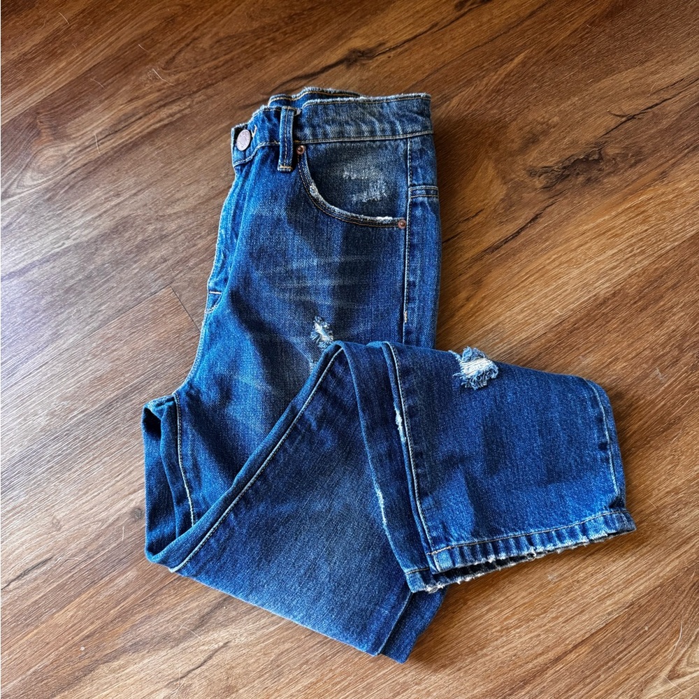 BDG Urban Outfitters High Rise Ankle Kicker Distressed Blue Jeans Size 24 - Picture 6 of 16